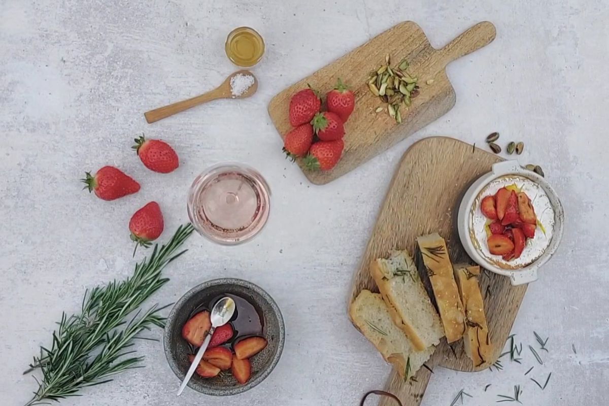 Sharpham Baked Camembert with Strawberry Salsa