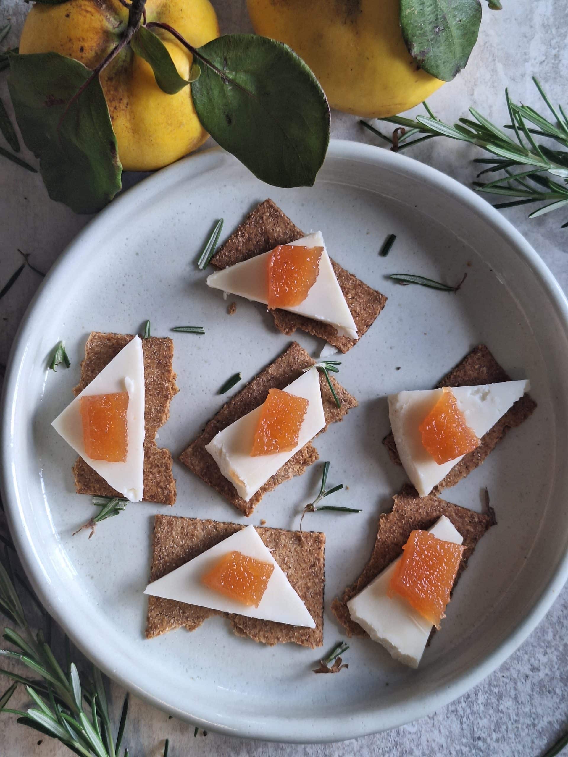 Canape- Quince cheese and Sharpham Ticklemore goats cheese