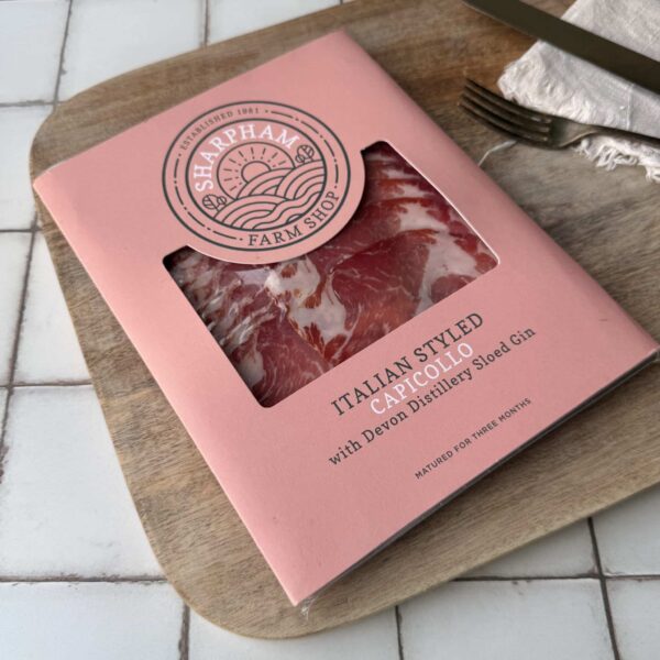 Sharpham Italian styled Capicollo with Devon Distillery Sloe Gin