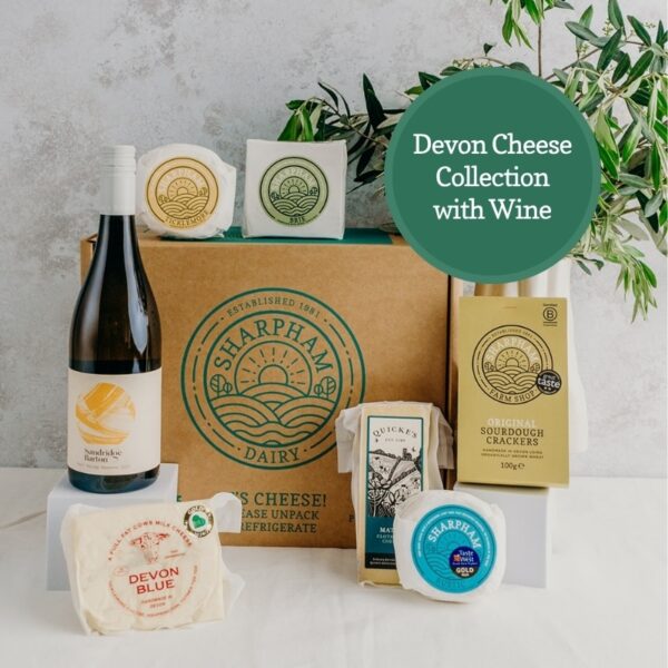 Sharpham Devon Cheese with Wine Hamper