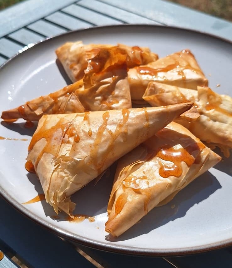 Ticklemore Goats Cheese Triangle Parcels with Sharpham Hot Honey Recipe